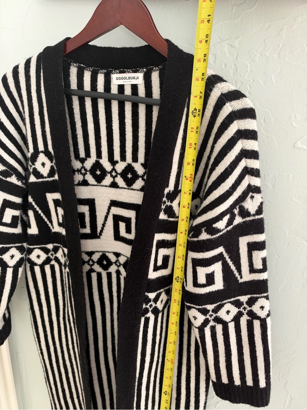 Geometric Open-Front Cardigan - Picture 3 of 3